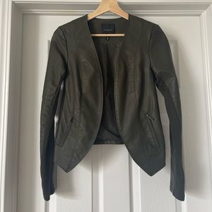 Dynamite Olive Green Leather Jacket